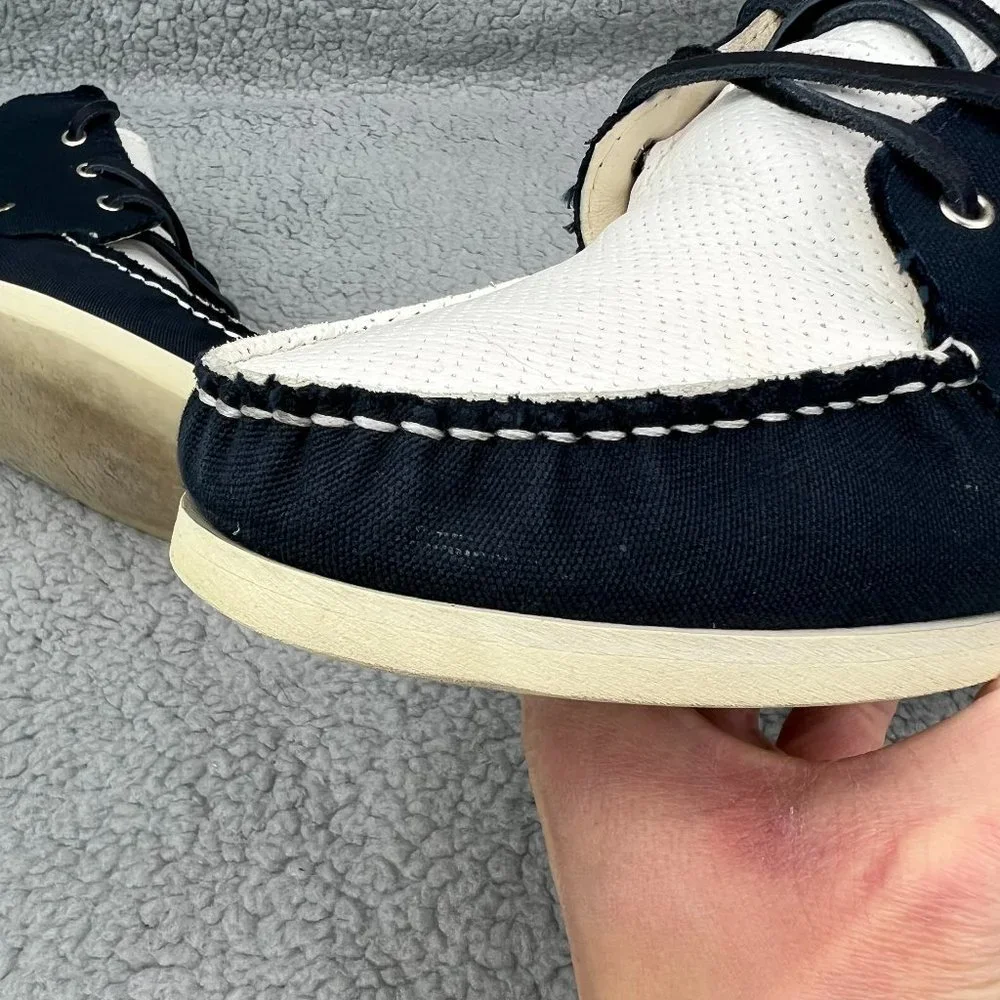 The Generic Man Boat Shoe Men 8 Navy Blue White Casual Dress Shoreman Mid Boot 4